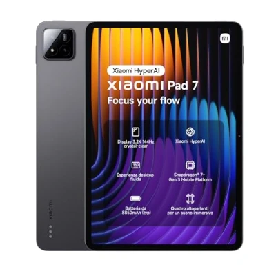 Immagine di Xiaomi Pad 7, (Tablet) display da 11.2&#039;&#039;, 8+256GB, Nero, batteria 8850mAh, Ricarica Turbo 45W, HyperAI (Alimentatore non incluso)