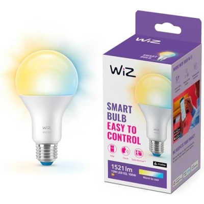 Immagine di WiZ 8718699786175 LED (monocolore) ERP E (A G) E27 13 W = 100 Da bianco caldo a freddo controllo con app 1 pz.