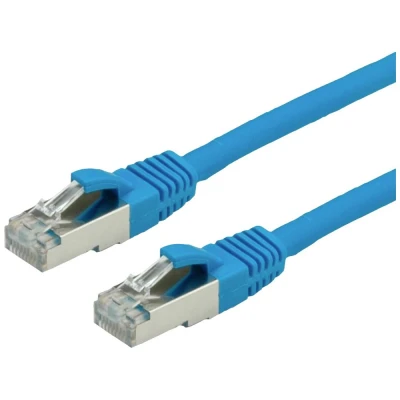 Immagine di Value 21.99.1244 RJ45 cavo di rete, patch CAT 6 S/FTP 2.00 m Blu doppia schermatura, Privo alogeni, Ritardante fiamma 1 pz.