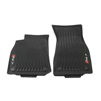 Immagine di Audi 4K8061221A041 tappetini in Gomma 2 X Anteriori (C8) Sportback per Tutte Le Condizioni atmosferiche Nero/Rosso, con Scritta RS7