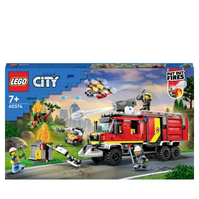 Immagine di LEGO City Autopompa dei Vigili del Fuoco, Unità di Comando Pompieri con Camion Giocattolo e Droni Terrestri Aerei, Giochi d&#039;Azione per Bambini Bambine da 7 Anni, Idea Regalo 60374