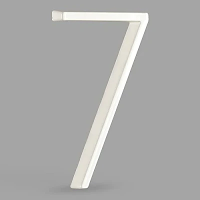 Immagine di HASWARE Targa Con Numero Civico Galleggiante: 5 Pollici (12cm) Moderna Segnaletica Per Porte, Perfetta I Numeri Dell&#039;Indirizzo Di Casa (7, Bianco)