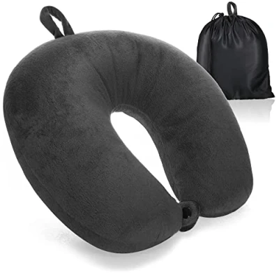 Immagine di com four® Cuscino per Il Collo Premium Supporto del con Memory Foam Adulti da Viaggio Morbido e Vellutato Aereo