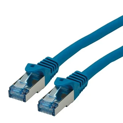 Immagine di Roline 21.15.2974 RJ45 cavo di rete, patch CAT 6A S/FTP 0.30 m Blu doppia schermatura, Privo alogeni, Ritardante fiamma 1 pz.