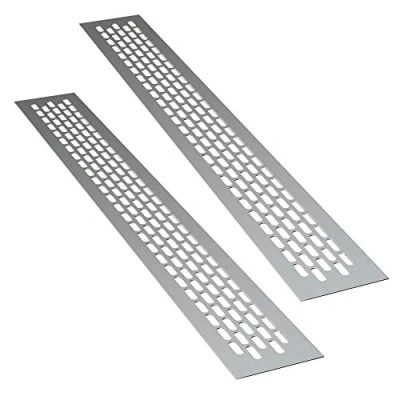Immagine di sossai® Griglia di ventilazione in alluminio Alucratis (2 pezzo) Rettangolare dimensioni: 80 x 6 cm Colore: alu areazione