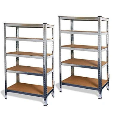 Immagine di Ondis24 scaffalatura in metallo Basti, per magazzini, cantine, colore argento, con 5 ripiani regolabili altezza, scaffale da officina, funzionale carichi pesanti (2, 70 x 30 148)