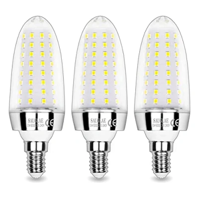 Immagine di SAUGLAE Lampadine LED da 15W, 120W a Incandescenza Equivalenti, Bianco Freddo 6000K, 1700Lm, E14 Piccola Vite Edison, 3 Pezzi