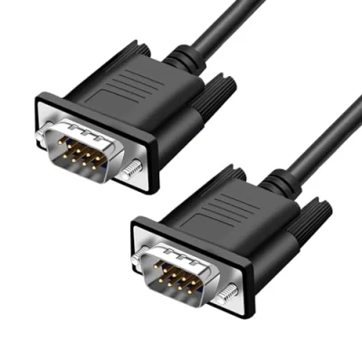 Immagine di YIOVVOM cavo di prolunga seriale DB9 RS232 maschio a 9 pin dritto attraverso connettore nero 1,5 m