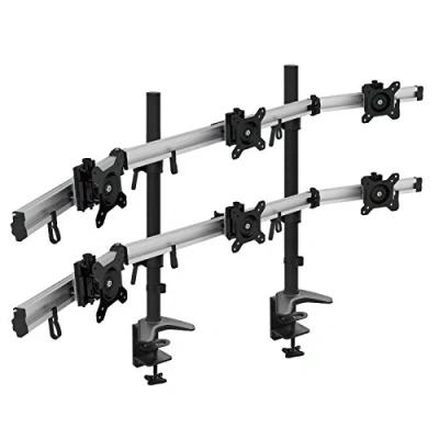 Immagine di HFTEK Braccio monitor da scrivania sei staffa di supporto per 6 schermi 15&quot; a 27&quot; con VESA 75/100 (MP260C N)