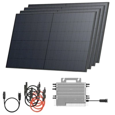 Immagine di Solarway® Centrale elettrica da balcone, 2000 W, presa completa, inverter impianto solare, set completo 500 pannelli solari e Envertech accessori