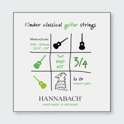 Immagine di Hannabach corde per chitarra classica Serie 890 MT 3/4 bambini Mensur: 57 61 cm Set die 2 Sol 890MT