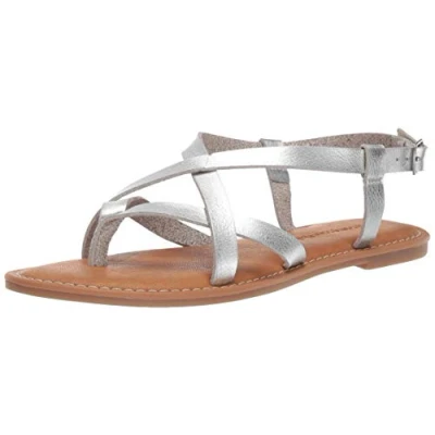 Immagine di Amazon Essentials Sandali con Cinturino Casual Donna, Argento, 43 EU