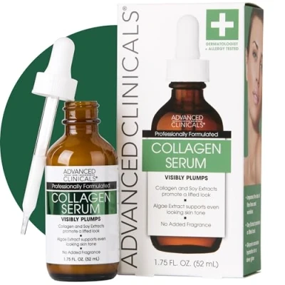 Immagine di Advanced Clinicals Collagen Instant Plumping Serum for Fine Lines and Wrinkles. 1.75 Fl Oz. by
