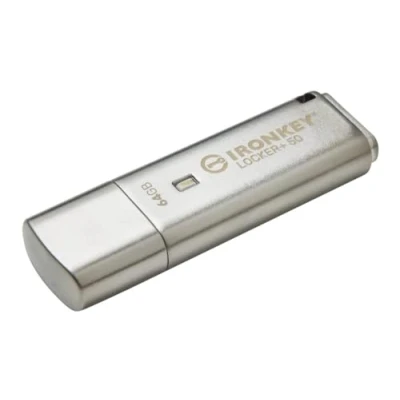 Immagine di Kingston IronKey Locker+ 50 Drive Flash USB XTS AES crittografato per la protezione dei dati con backup USBtoCloud automatico IKLP50/64GB