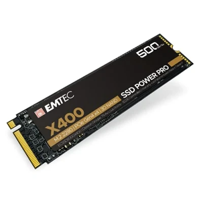 Immagine di Emtec ECSSD500GX400 Unità SSD interna M.2 2280 NVMe PCIe Gen4x4 Collezione X400 Power Pro 500GB, 500GB 3D NAND Ideale per gamer, videogiochi, carichi di lavoro intensivi.
