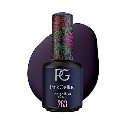 Immagine di Pink Gellac UV Gel nail polish 263 Indigo Blue 15 ml Lack Long lasting Gellack simple distance Shellac Made in Holland