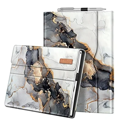 Immagine di FINTIE Custodia per Microsoft Surface Pro 7+ / 7 6 5/ 4 3 [Multi angli] Portfolio Business Cover con Tasca, Compatibile Tastiera Type, Cloudy Marble