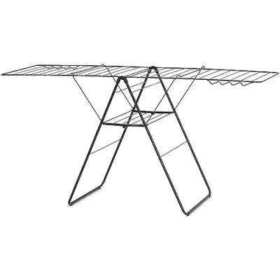 Immagine di Brabantia HangOn stendibiancheria (25 m, nero opaco), compatto, pieghevole, regolabile, in acciaio inox, da interno