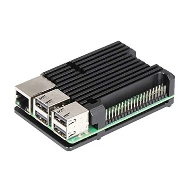 Immagine di ZkeeShop Custodia in Alluminio con dissipatore Compatibile per Raspberry Pi 3 Model B，Pi B+，Pi 2 B (Non Include Board) (Without Fan)