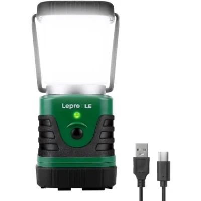 Immagine di LE Lampada LED da Campeggio Ricaricabile USB, Lanterna Portatile Impermeabile, 4 Modalità Dimmerabili, Luce Esterna per Campeggio, Escursionismo, Pesca, Emergenza