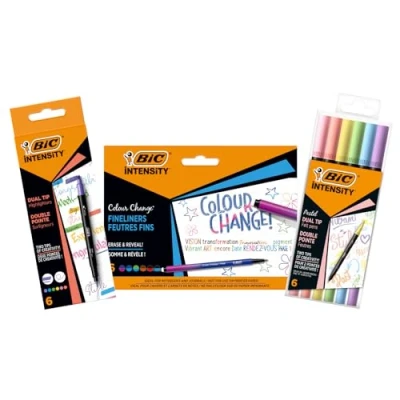 Immagine di BIC Intensity, Set per Scrittura Creativa, Fineliner Colour Change, Pennarelli Colorati Pastello Dual Tip, Evidenziatori, Cancelleria Scuola, Idea Regalo, Kit da 18 Unità