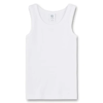 Immagine di Sanetta Ragazzi Vest Camicia Senza Maniche Canotta di Base Bianco: : 12 13 Years