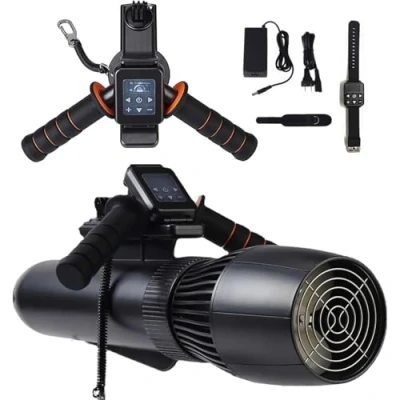 Immagine di scooter subacqueo, set di propulsori subacquei senza spazzole da 130 minuti, elettrico subacqueo 10 km/h, for kayak/barche gonfiabili/paddle board ( Size : 4000 mAh+handle