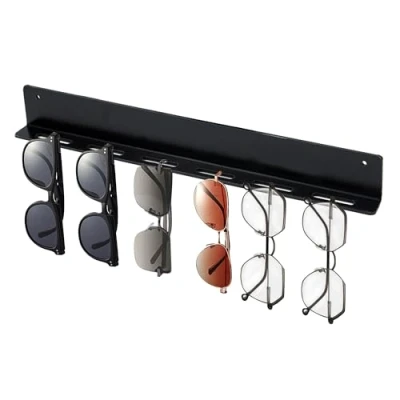 Immagine di xyuayamz Porta Occhiali da Parete, Organizer Sole, Espositore Occhiali, Supporto Portaocchiali Parete Porta, Multiplo Casa, Acrilico, 1 Pezzi, Nero