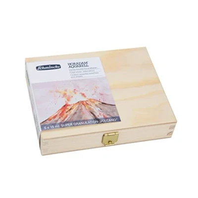 Immagine di Schmincke HORADAM® AQUARELL, Set supergranulazione Vulcano, 5 tubi da 15 ml, 74 868 097, scatola di legno, tinte a granulazione molto forte, acquerelli finissimi e supergranulanti