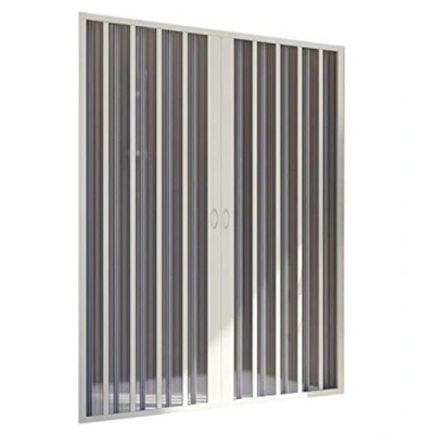 Immagine di Forte: Parete doccia Flex a soffietto in PVC, Anticalcare, Riducibile, Resistente agli urti, Kit completo, 180L x 185H, Bianco pastello