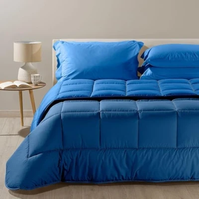 Immagine di Caleffi 9155, Cotone Bicolor Trapunta per Piazza e Mezza Letto, Blu