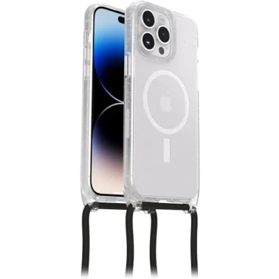 Immagine di Otterbox Cover React Necklace con MagSafe per iPhone 14 Pro Max, Custodia sottile, aantishock cordone da collo, adattabile e intercambiabile, testata MIL STD 810G, Stardust Senza Retail Package