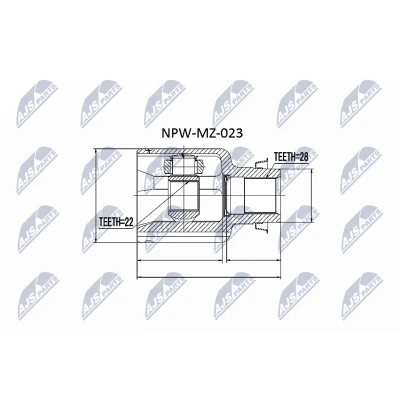Immagine di NTY NPW MZ 023 Kit Giunto Omocinetico Trasmissione automatica Assale anteriore Dx, sul lato del cambio MAZDA: 3 Hatchback, FAMILIA 5