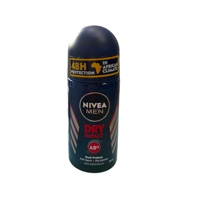 Immagine di NIVEA Men Dry Impact Deo Roll On in confezione da 6 (6 x 50 ml), rullo antitraspirante per una sensazione di freschezza sulla pelle, deodorante con protezione 48 ore.