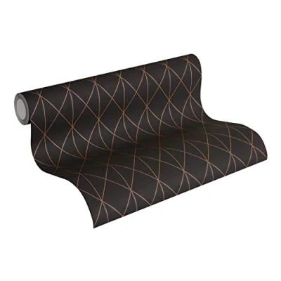 Immagine di Designdschungel by Laura N. Carta da parati in tessuto non con design scandinavo opaco, lucido, 10,05 m x 0,53 m, colore: blu metallizzato e verde, Made Germany, 365752 36575 2