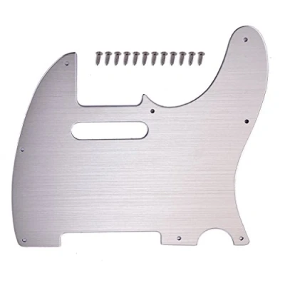 Immagine di Alnicov battipenna per chitarra, chitarra in metallo a 8 fori Piastra alluminio Telecaster Tele TL Style Silver