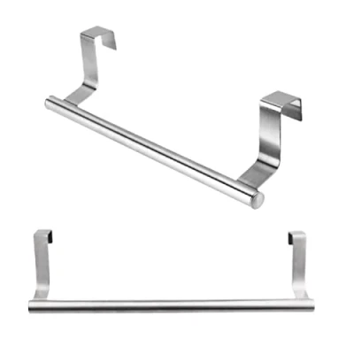Immagine di HXHWKEN 2Psc Porta Asciugamani Portasciugamani in Acciaio Inossidabile da Appendere Sopra la Appendi Strofinacci Senza Forare per Cucina Bagno (23cm)
