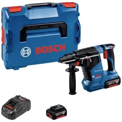 Immagine di Bosch Professional GBH 18V 24 C SDS Plus Martello perforatore a batteria 18 V 5 Ah Li Ion brushless, incl. seconda batteria, caricabatterie, valigia