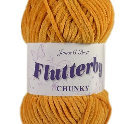 Immagine di James C Brett Flutterby Chunky 100 g filato per maglieria B51 giallo senape