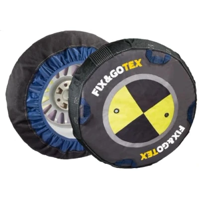 Immagine di Fix&amp;GOTEX Taglia e Catena da Neve Tessile. Turismo, SUV, 4X4 Furgone. Certificazione ÖNORM EN 16662 1. Set 2 Pezzi.