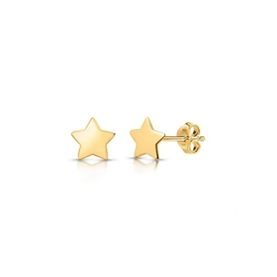 Immagine di Amberta Orecchini a Bottone Minimal in Argento Sterling 925 per Donna Collezione Astronomia: forma di Stellina Placcati Oro Giallo