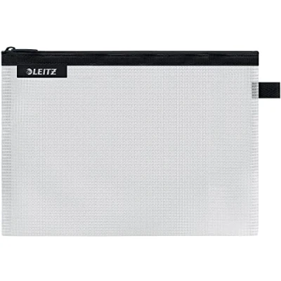 Immagine di Leitz WOW Busta da Viaggio, Resistente all&#039;Acqua, Trasparente, Adatta per Organizzare Piccoli Oggetti, Formato M (A5), Nero