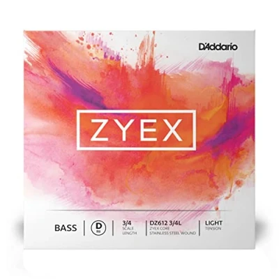 Immagine di Corda singola RE D&#039;Addario Zyex per contrabbasso, scala 3/4, tensione bassa