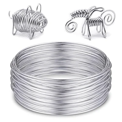 Immagine di Zocipro Filo Alluminio 2 mm x 20 m, di Ferro Modellabile, per Bigiotteria, Metallico Colore Argento, Adatto Gioielli, Abbellimenti, Decorazioni