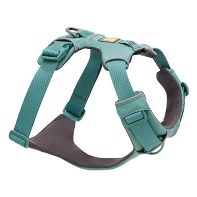 Immagine di RUFFWEAR Pettorina Front Range, per cani extra large, a Y riflettente, regolabile e imbottita passeggiate quotidiane corsa cani, S, River Rock Green