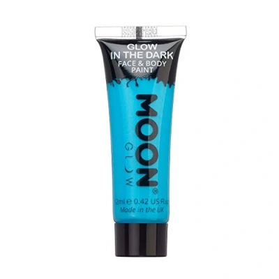 Immagine di Moon Glow Pittura per viso e corpo che si illumina al buio Fosforescente Charge to Glow, Blu, 12 ml (confezione da 1)