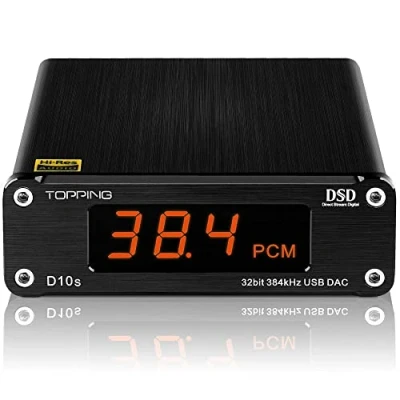 Immagine di Topping D10s Mini USB DAC ES9038Q2M XMOS XU208 PCM384kHz DSD256 Amplificatore Audio Nativo Decodificatore Nero