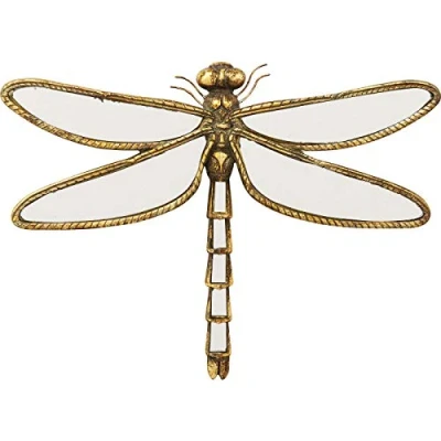 Immagine di Kare Design Decorazione Da Parete Dragonfly Mirror, Oro/A Specchio, 35Cm, Libellula, Riflessi Di Luce