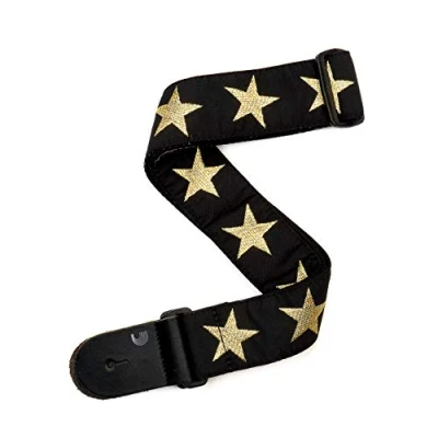 Immagine di Planet Waves Tracolla in tessuto intrecciato per chitarra, tema Gold Star