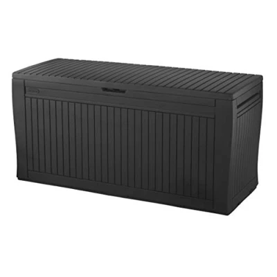 Immagine di Keter Baule Comfy 270L, Finitura Effetto Legno, Grafite, 116,7 x 44,7 57 H Cm